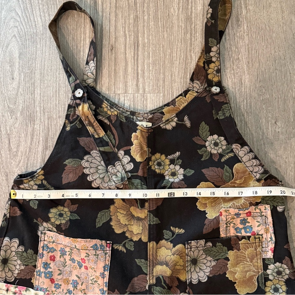 Pol Floral Patchwork Overall Nwot - image 4